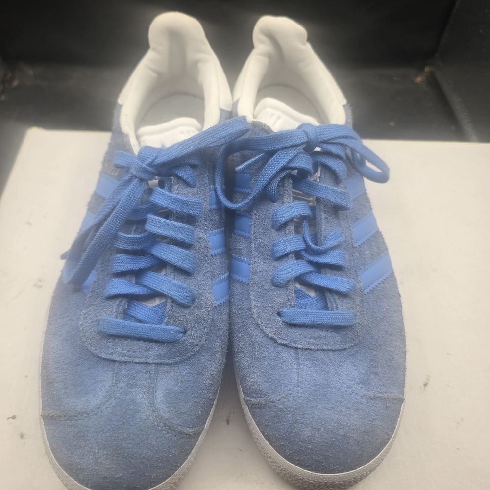Adidas White Sneakers with Blue‎ Highlights